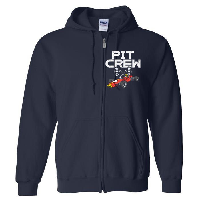 Pit Crew Checkered Flag Race Car Driver Racing Racer Gift Full Zip Hoodie