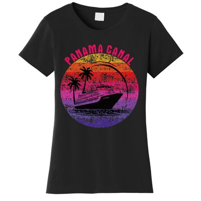 Panama Canal Cruise Retro Sunset Family Reunion Women's T-Shirt