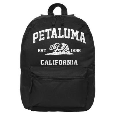 Petaluma California CA vintage state Athletic style 16 in Basic Backpack