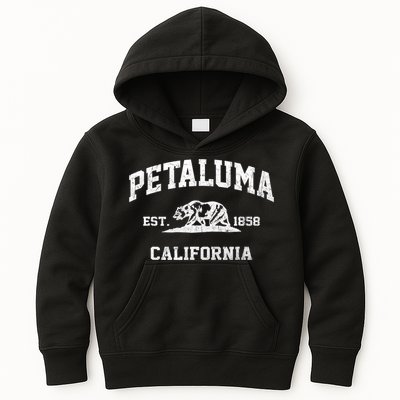 Petaluma California CA vintage state Athletic style Kids Hoodie