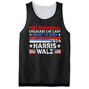 Postmenopausal Childless Cat Lady Ready To Vote Kamala Mesh Reversible Basketball Jersey Tank