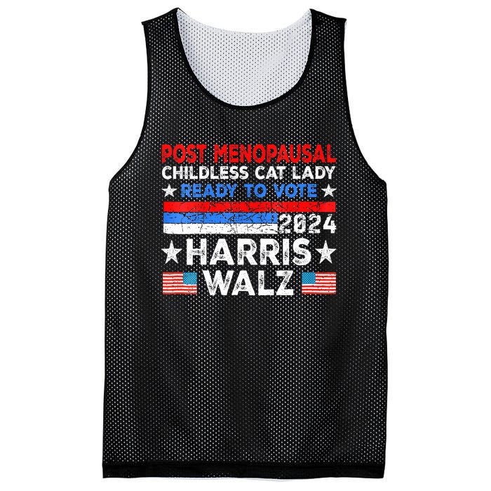 Postmenopausal Childless Cat Lady Ready To Vote Kamala Mesh Reversible Basketball Jersey Tank