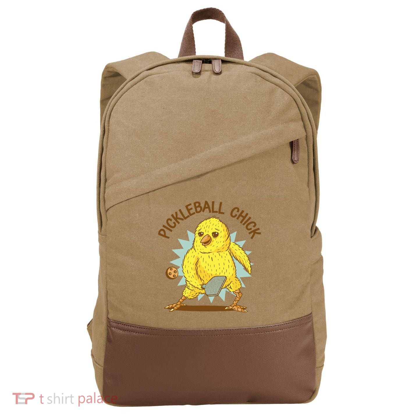 Pickleball Chick Cute Sport Cotton Canvas Backpack