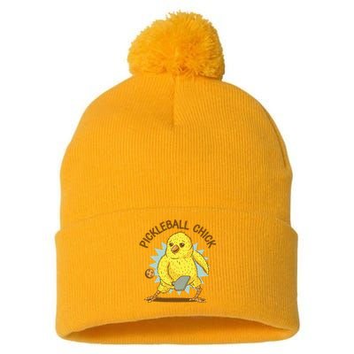 Pickleball Chick Cute Sport Pom Pom 12in Knit Beanie