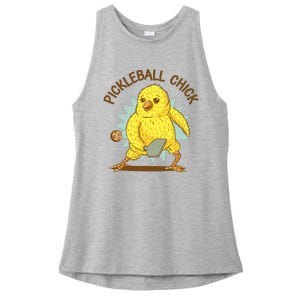 Pickleball Chick Cute Sport Ladies PosiCharge Tri-Blend Wicking Tank