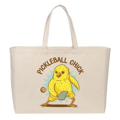 Pickleball Chick Cute Sport Cotton Canvas Jumbo Tote