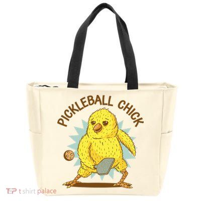 Pickleball Chick Cute Sport Zip Tote Bag
