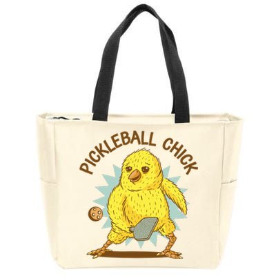 Pickleball Chick Cute Sport Zip Tote Bag