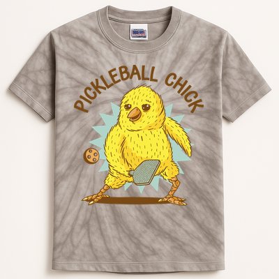 Pickleball Chick Cute Sport Kids Tie-Dye T-Shirt