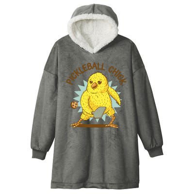 Pickleball Chick Cute Sport Hooded Wearable Blanket