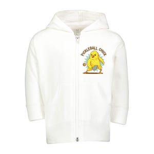 Pickleball Chick Cute Sport Toddler Zip Fleece Hoodie