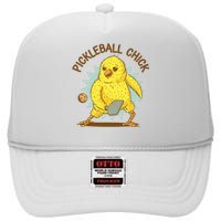 Pickleball Chick Cute Sport High Crown Mesh Back Trucker Hat