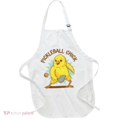 Pickleball Chick Cute Sport Full-Length Apron With Pockets