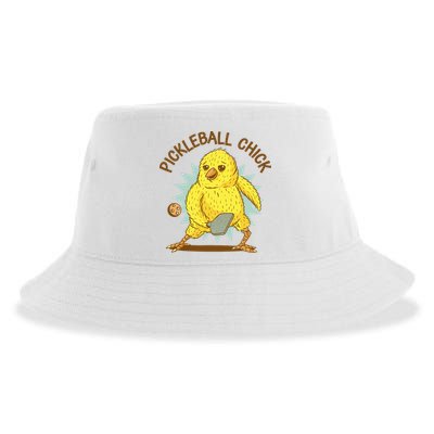 Pickleball Chick Cute Sport Sustainable Bucket Hat