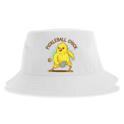 Pickleball Chick Cute Sport Sustainable Bucket Hat