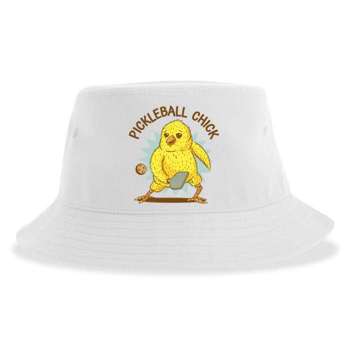 Pickleball Chick Cute Sport Sustainable Bucket Hat