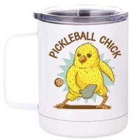 Pickleball Chick Cute Sport 12 oz Stainless Steel Tumbler Cup