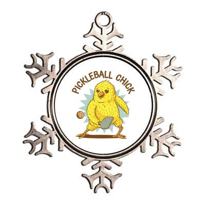 Pickleball Chick Cute Sport Metallic Star Ornament