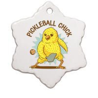 Pickleball Chick Cute Sport Ceramic Star Ornament