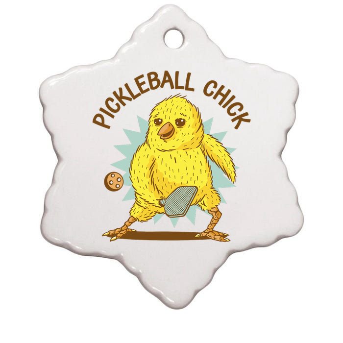 Pickleball Chick Cute Sport Ceramic Star Ornament