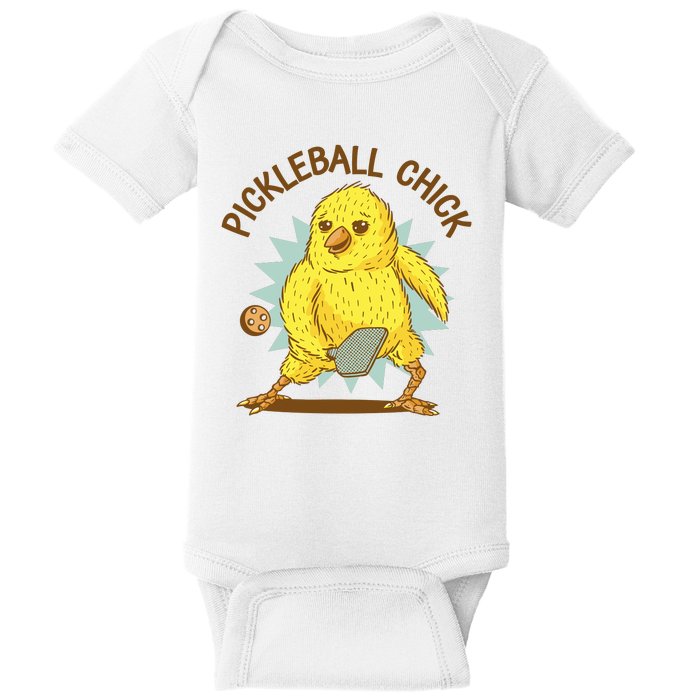 Pickleball Chick Cute Sport Baby Bodysuit