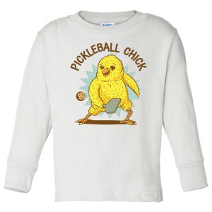 Pickleball Chick Cute Sport Toddler Long Sleeve Shirt