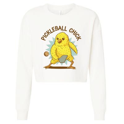 Pickleball Chick Cute Sport Cropped Pullover Crew