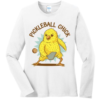 Pickleball Chick Cute Sport Ladies Long Sleeve Shirt