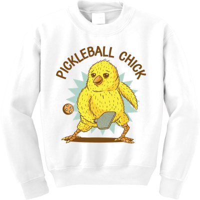 Pickleball Chick Cute Sport Kids Sweatshirt