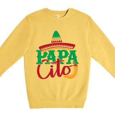 Papa Cito Colorful Mexican Sunhat Gift Premium Crewneck Sweatshirt