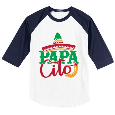 Papa Cito Colorful Mexican Sunhat Gift Baseball Sleeve Shirt