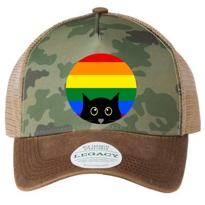 Peeking Cat Colorful Rainbow Legacy Tie Dye Trucker Hat