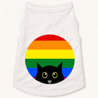 Peeking Cat Colorful Rainbow Doggie Tank