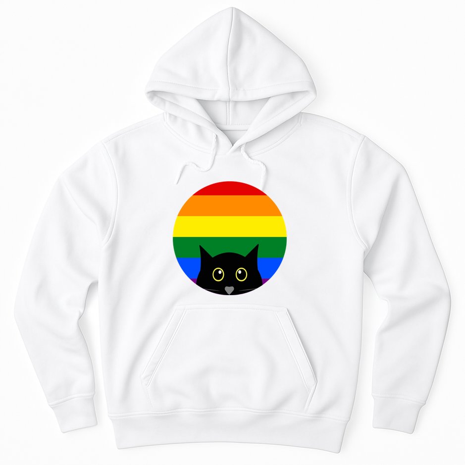 Peeking Cat Colorful Rainbow Hoodie