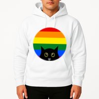 Peeking Cat Colorful Rainbow Hoodie