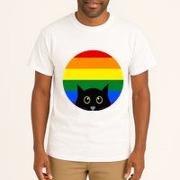 Peeking Cat Colorful Rainbow Tall T-Shirt