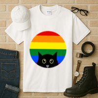 Peeking Cat Colorful Rainbow Tall T-Shirt