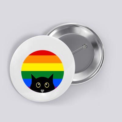 Peeking Cat Colorful Rainbow Button