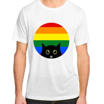 Peeking Cat Colorful Rainbow Adult ChromaSoft Performance T-Shirt