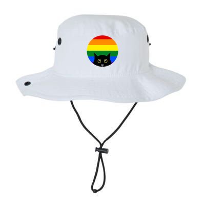 Peeking Cat Colorful Rainbow Bucket Hat