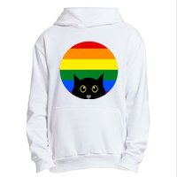 Peeking Cat Colorful Rainbow Urban Pullover Hoodie