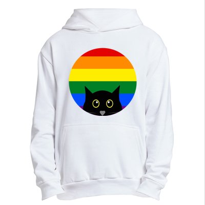 Peeking Cat Colorful Rainbow Urban Pullover Hoodie