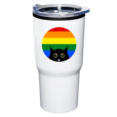 Peeking Cat Colorful Rainbow Tumbler