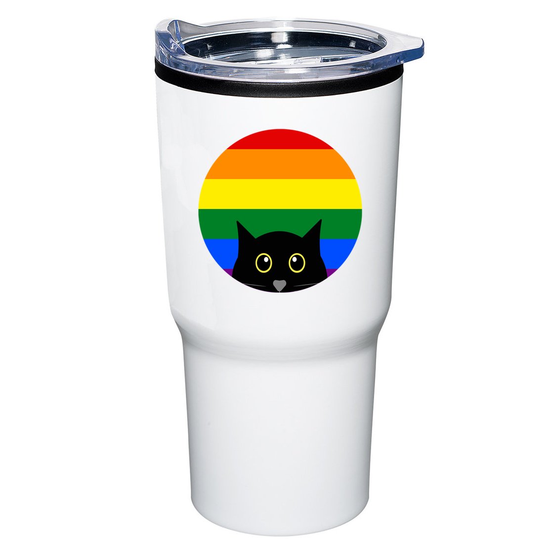 Peeking Cat Colorful Rainbow Tumbler