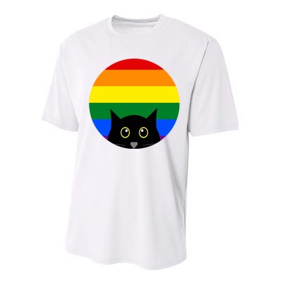 Peeking Cat Colorful Rainbow Performance Sprint T-Shirt