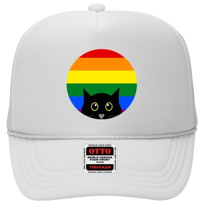 Peeking Cat Colorful Rainbow Trucker Hat