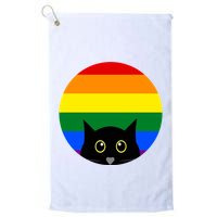 Peeking Cat Colorful Rainbow Golf Towel