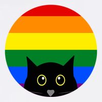 Peeking Cat Colorful Rainbow Golf Towel