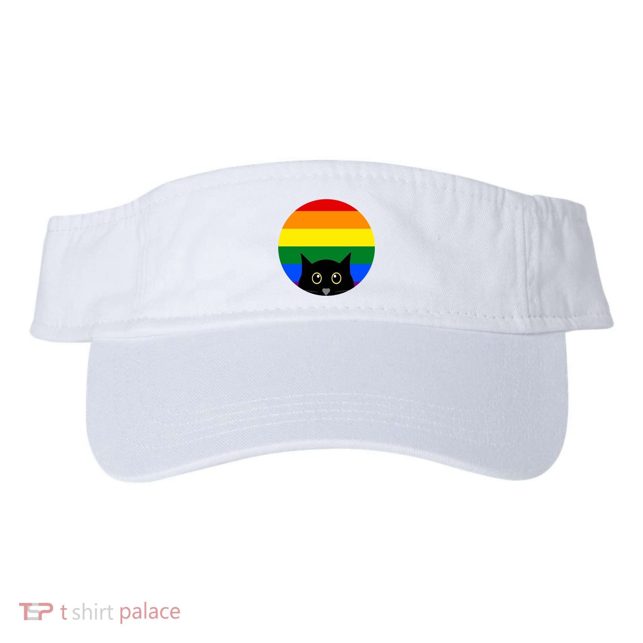 Peeking Cat Colorful Rainbow Visor