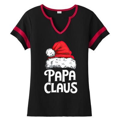 Papa Claus Christmas Dad Santa Family Matching Pajamas Xmas Ladies Halftime Notch Neck Tee